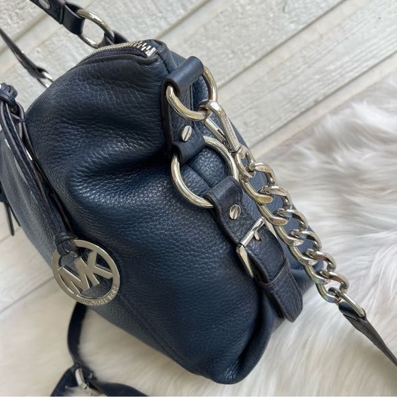 MICHAEL KORS Navy Blue Bedford Fulton Mercer Tote Satchel Crossbody Shoulder Bag - Picture 5 of 11